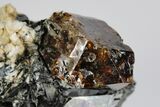 Fluorescent Zircon Crystal in Feldspar & Biotite - Norway #175857-2
